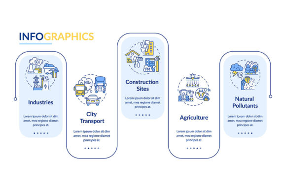 Ambient Air Pollution Vector Infographic Graphics