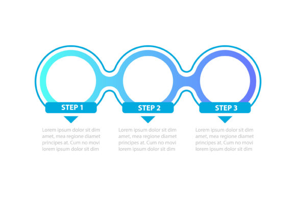 Blue Gradient Circles Steps Graphics