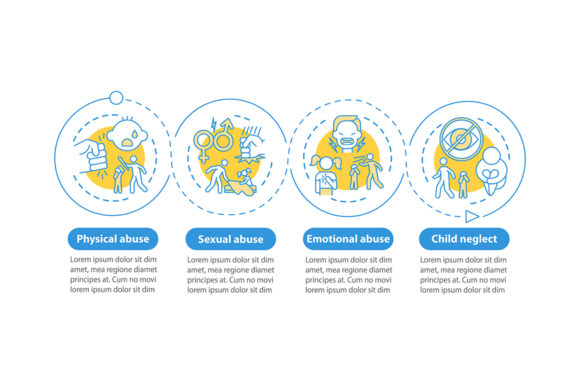 Domestic Child Abuse Vector Infographic for Stronger Brand Communication