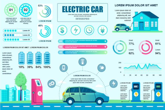 Electric Car Infographic Design Template