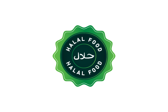 Halal Food Label Design Template
