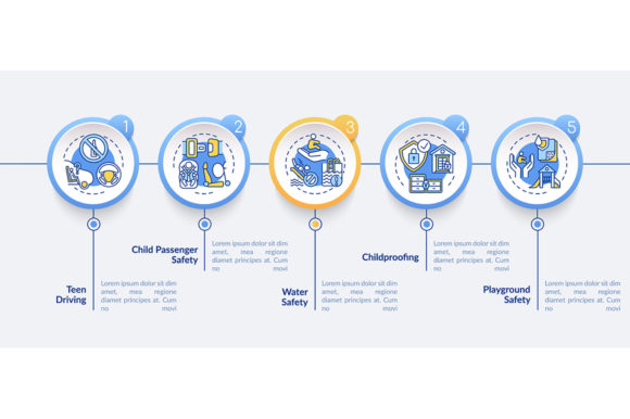 Kids Safety Vector Infographic Template for Local Business Branding