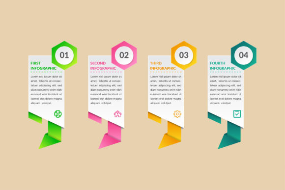 Polygonal Hexagon Four Infographic Graphics