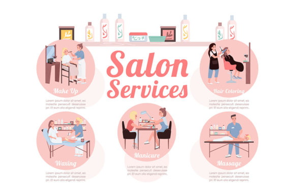 Salon Services Flat Color Vector