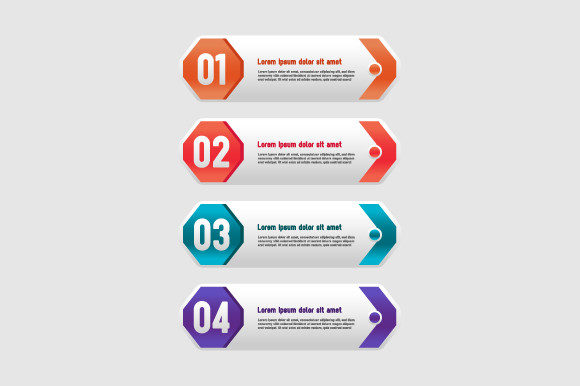 Set Infographic Banner Decoration Design